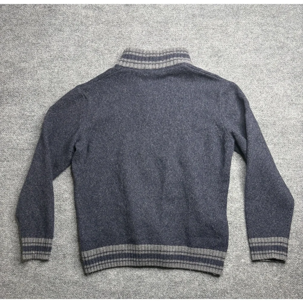 Daniele Blasi Sweater Mens Large Navy Blue Wool Blend 1/4 Zip Made In Italy